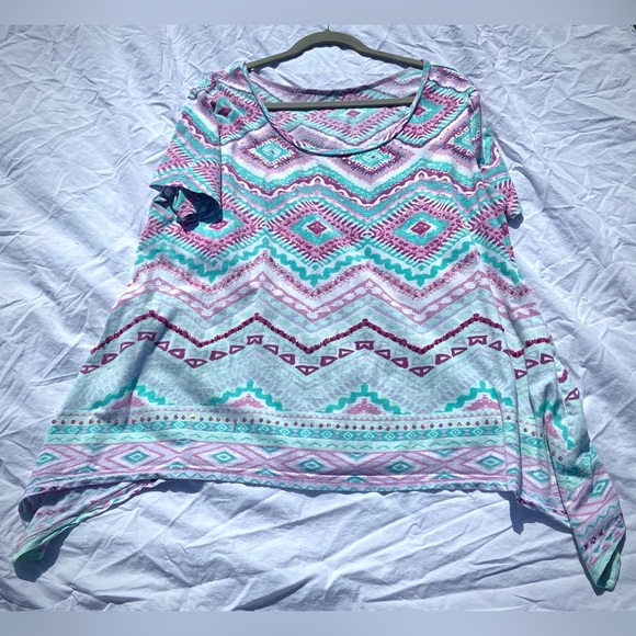 Very Gently Used Women’s Scoop Neck Top No Tags- Best Guess L/XXL, Ties on Sides - Picture 9 of 17